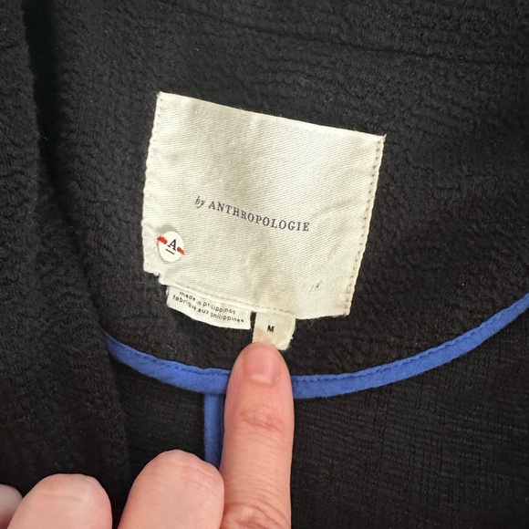 ANTHROPOLOGIE Black Peacoat Knit Jacket Sz Medium - Picture 2 of 8